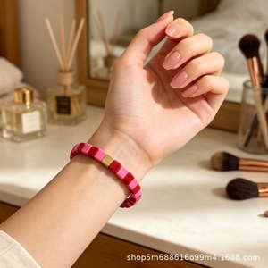 Bracelet en émail arc-en-ciel, perles colorées en forme de <span class=keywords><strong>chevron</strong></span>, bracelets extensibles élastiques pour femmes, bijoux de mode en gros, cadeaux - Product Image 3