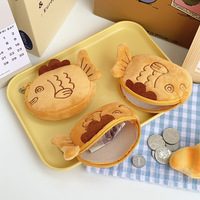 Vente chaude en peluche Taiyaki poisson porte-clés mignon porte-monnaie sac pendentif cadeau