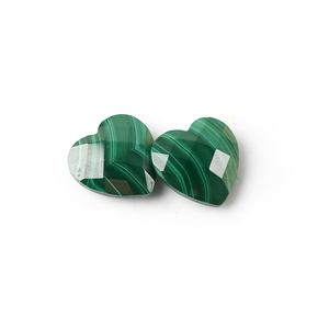 Chất lượng cao hình trái tim mặt cắt lưới bề mặt Malachite Màu Xanh Lá Cây đá quý tự nhiên lỏng đá quý đối với trang sức làm bán buôn - Product Image 1