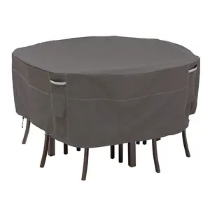 Patio Round Table Cover 210D Gartenmöbel bezug für den Außenbereich Regens ic heres UV-beständiges Schutzhüllen-Set