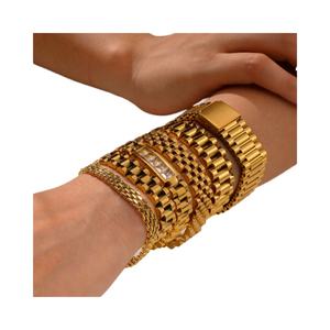 Bracelets élastiques unisexes en acier inoxydable de style européen et américain, ajustables, tendance, bijoux de personnalité, cadeaux très demandés - Product Image 3