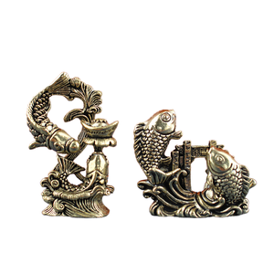 Đồng thau Song Ngư chơi Ngọc Trai Sáng Tạo cá nhảy rồng cổng bức tượng Trung Quốc phong phú hàng năm - Product Image 1