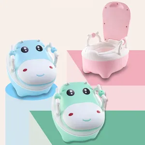 2022 New Design Dairy Cow Shape Portable Plastic Foldable Baby Potty Training baby potty pot