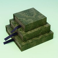 Boîtes télescopiques en carton ondulé écologiques pour emballage de bijoux et faux ongles, avec gaufrage, paillettes, dorure et logo personnalisé