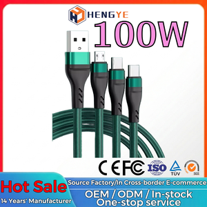 ที่ชาร์จโทรศัพท์แบบ<span class=keywords><strong>3</strong></span> in 1<span class=keywords><strong>สาย</strong></span> USB <span class=keywords><strong>สาย</strong></span>ไนลอนถักอลูมิเนียมอัลลอยด์3in1 6A ได้อย่างรวดเร็วกำหนดเอง - Product Image 1