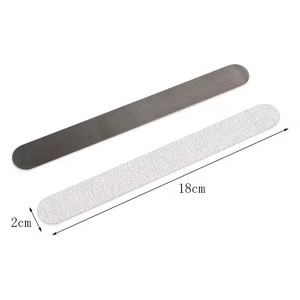 <span class=keywords><strong>Lima</strong></span> de <span class=keywords><strong>uñas</strong></span> de papel de lija extraíble de forma recta con mango de acero 80/100/180/240 almohadillas de limas de repuesto de Metal manicura desechable - Product Image 5