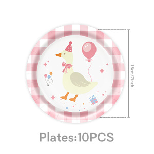 Assiettes en <span class=keywords><strong>papier</strong></span> jetables pour fête prénatale sur le thème du cigogne mignon, 7/9 pouces, pour révélation du sexe, assiettes à gâteau et desserts, ensemble <span class=keywords><strong>de</strong></span> vaisselle pour fête <span class=keywords><strong>de</strong></span> naissance <span class=keywords><strong>de</strong></span> fille - Product Image 5