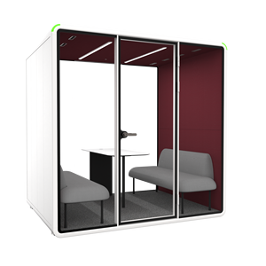 Cabine de bureau moderne pour 4 personnes, insonorisée, mobile et ventilée, pour discussions d'équipe et conférences privées - Product Image 2