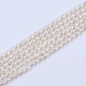 Zhuji 5-6mm Freshwater Rice Shaped Straight Hole Pearl Color Loose Pearl <b>String</b> for DIY Necklace <b>Bracelet</b> Wholesale Rice Pearl - Product Image 3