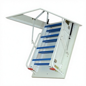 Muy Popular en América <span class=keywords><strong>Escalera</strong></span> Plegable <span class=keywords><strong>de</strong></span> Aleación <span class=keywords><strong>de</strong></span> Aluminio Moderna Certificada EN131 para Apartamentos, Almacenes y Lofts - Product Image 1
