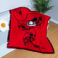 Neue Europäisch-Amerikanische Gewebte Wandteppiche Hochwertige Dekorative Polyester-Baumwoll-Cartoon-Anime-Decke mit Totenkopf-Motiv für Sofas