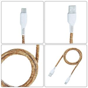 2025 Wholesale Biodegradable Cork <b>Cable</b> Type C Eco-friendly Portable Fast Charging Data <b>Cable</b> for Phone - Product Image 3