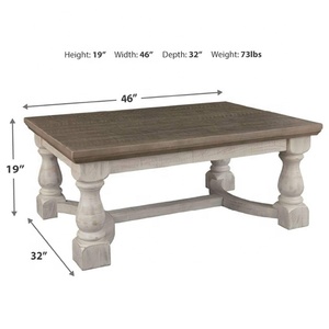 Tavolo da Cocktail in legno marrone all'ingrosso fattoria in colore imbiancato - Product Image 5