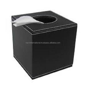 Caja de pañuelos de madera de mango caja de pañuelos de madera de forma cuadrada para baño y uso doméstico - Product Image 4