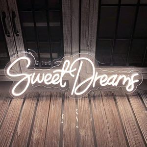 Fábrica al por mayor estilo moderno personalizado claro LED montado acrílico dulces sueños letreros de neón - Product Image 4
