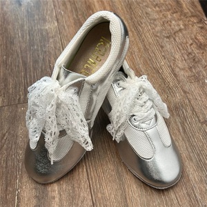 <span class=keywords><strong>Femme</strong></span> adulte professeur chaussures de danse argent brillant chaussures de danse de salon professionnel chaussures de danse de formation latine - Product Image 4