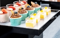 Ensemble de présentoirs en acrylique haut de gamme pour desserts, buffet, gâteaux, plateau à collation, table de pause-café avec caractéristiques de banquet pour repas froids