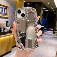 Mode galvanoplastie TPU amour coeur miroir maquillage coque de téléphone pour iPhone 11 12 13 Pro 14 Plus 15 16 Pro Max