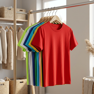 <span class=keywords><strong>T</strong></span>-shirt all'ingrosso in misto cotone CVC da 180 g/m², 50% cotone 50% poliestere, a maniche corte, tinta unita, senza stampa. - Product Image 1