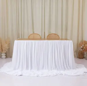TC091 masa süpürgelik tasarımlar düğün olay masa etekler gömme etek masa örtüsü