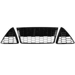 Rejilla de malla tipo panal MK3 para parachoques delantero de coche + cubierta de rejilla para faros antiniebla para Ford Focus MK3 2012-2014 - Product Image 1