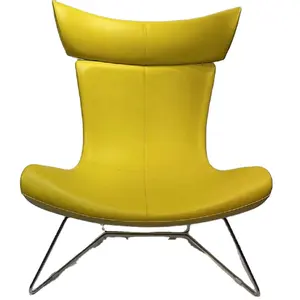 Modern living room leisure lounge fiberglass home furniture designer Imitation leather Chair