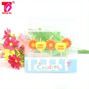 Home brand cute cartoon yellow heart shape happy birthday art birthday candle