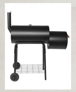 Grand <span class=keywords><strong>Barbecue</strong></span> à charbon de bois <span class=keywords><strong>en</strong></span> acier moulé <span class=keywords><strong>Barbecue</strong></span> à granulés de <span class=keywords><strong>fumoir</strong></span> décalé avec table pliante - Product Image 5