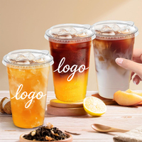 Gobelet en plastique PET personnalisé avec impression de logo, gobelet jetable pour café glacé, smoothie, boisson gazeuse, bière, gobelet en plastique pour aliments