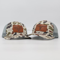 Gorra de malla Richardson 112 personalizada con logo OEM para deportes al aire libre, gorra de camionero bordada para hombre, 6 paneles, parche de cuero camuflado, gorras