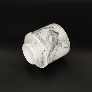 संगमरमर के मक्खन कीपर सफेद कवर पॉट हस्तनिर्मित फ्रेंच शैली टिकाऊ मल्टीफ़ंक्शन मक्खन भंडारण रसोई के लिए - Product Image 3