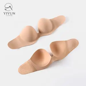 YiYun Oem-Sujetador Invisible sin aros ni tirantes, Push Up de silicona sin costuras, de una pieza, Bralette con forma de U