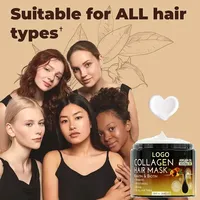 Masque capillaire au collagène en gros, sans sulfate, végétalien, à l'huile d'argan et à la kératine pour cheveux abîmés et secs, enrichi en protéines