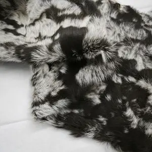 Black and white goat hair rug sewing wool carpet real sheep fur skin for living room furniture