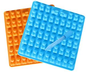 53 Löcher kleiner Bär Silikonbär Gummi-Süßigkeiten Schokolade Formen weiche Süßigkeiten Gelee Form mit Tropfer Backwerkzeuge