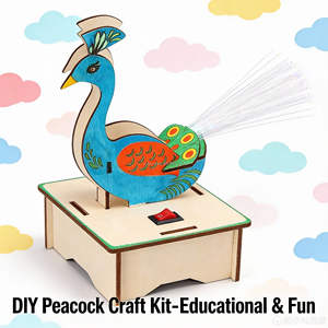 Jouet de puzzle en bois à faire soi-même, très vendu, paon, écran d'ouverture, STEM, éducatif, assemblage <span class=keywords><strong>manuel</strong></span> pour enfants, expérience <span class=keywords><strong>scientifique</strong></span> à vapeur - Product Image 6