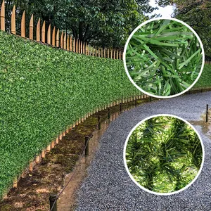 Artifical Privacy Backyard Wall Grass Hedge Panel Artificial Grass Chain Link Wire Fence Roll