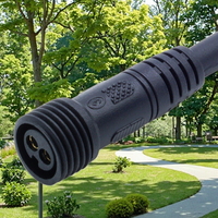 Connecteurs de câble à fibres optiques solaires LED d'extérieur avec prises d'alimentation CC 2P, fil de contact en cuivre, lampe LED pour la culture des enfants