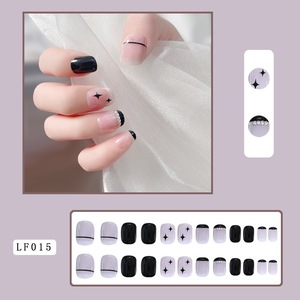 Faux ongles à presser personnalisés style français, 24 pièces, courts, portables, pour étudiants, vente en gros - Product Image 3