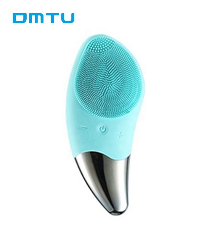 Mini cepillo de limpieza Facial de silicona sónica portátil eléctrico