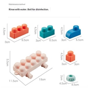 Bloques de Construcción de Goma Suave de Partículas Grandes para Niños, <span class=keywords><strong>Juguetes</strong></span> Educativos de Animales para Bebés de <span class=keywords><strong>1</strong></span> <span class=keywords><strong>Año</strong></span>, con Cubo de Almacenamiento para Ensamblar - Product Image 5