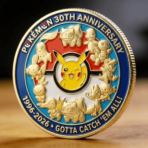 Nouveaux produits transfrontaliers en stock Pokemon Pikachu Médaille commémorative Poke Ball Design Pokemon Pet sprite Baseball Coin Series - Product Image 4