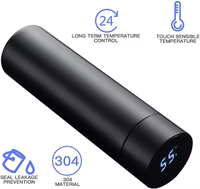 Cadeaux personnalisés, thermos intelligent en acier inoxydable avec affichage de la température LED alimenté par batterie, 16 oz, gourde isotherme