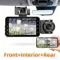 Caméra embarquée Full HD 1080P 3 canaux avec écran IPS 3 pouces, WiFi, vision nocturne, enregistrement en boucle, grand angle 170°, garantie 1 an