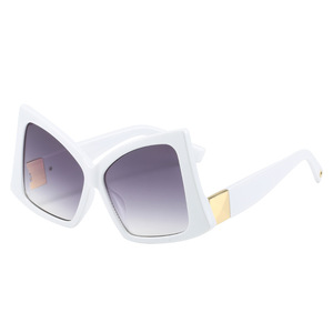 Occhiali da sole a occhio di gatto a fiocco 2024 irregolari oversize per donna marca di moda quadrato Chic occhiali da sole femminili eleganti neri occhi rossi - Product Image 5