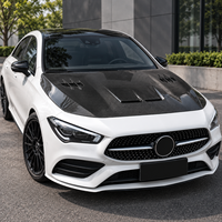 Capot en fibre de carbone style 507 compatible avec Mercedes-Benz CLA W117 W118 2014-2019, couvercle de capot moteur brillant à visser