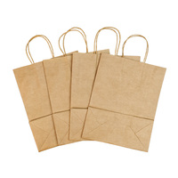 Sacs en papier à emporter avec poignées, logo personnalisé, sacs d'emballage en kraft pour la vente au détail, sacs à emporter pour restaurant