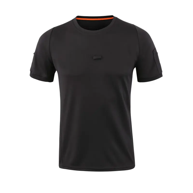 T-shirt de randonnée d'été pour hommes, t-shirt à séchage rapide tactique, col rond, manches courtes, Slim Fit