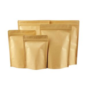 Custom logo 2026 Kraft Standing up <b>Bag</b> with PVC Zipper 18X30cm Promotional Pack - Product Image 1