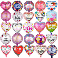 Globos de Aluminio Redondos/en Forma de Corazón de 18 Pulgadas para el Día de la Madre, Decoraciones para Fiestas de Cumpleaños